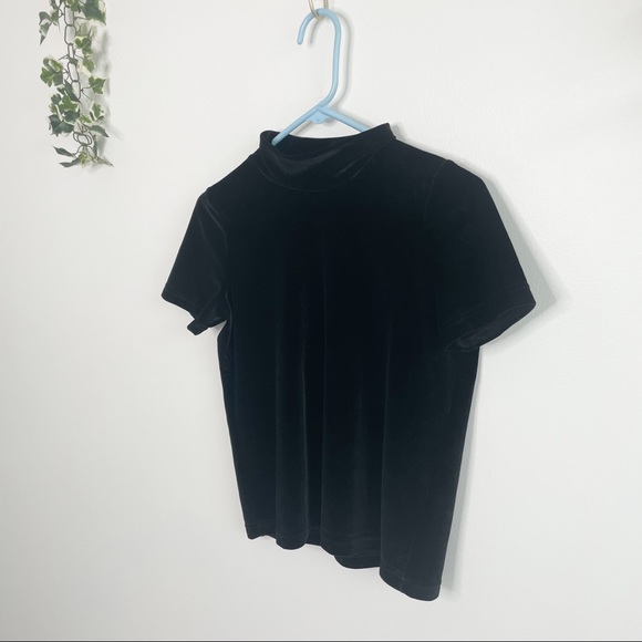MADEWELL Velvet Mockneck Tee Black Size XXS - Picture 3 of 7